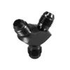 Karlass 6AN to AN6 to AN6 Y Block Flare Fitting Adapter Union Splitter Black 6AN Y Adapters Male Flare Fuel Line Hose Fitting Block Tee Pipe Aluminum Adapter Black view 4