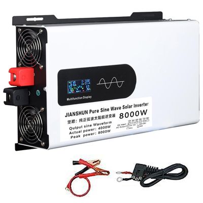 Pure Sine Wave Power Inverter 5000/6000/8000/10000/12000w Car Power Inverter Dc 12/24/48/60 to Ac 110v/220v Power Converter with Ac Sockets LCD Display,8000w-12Vto110V