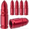 MEAJOO 6PCS Bullet Style Tire Valve Stem Caps, Air Caps Cover, Aluminum Alloy Dustproof and Waterproof Valve Caps Cover fits Cars, Trucks, Bikes, Motorcycles, Bicycles Tire Caps(Red) view 1