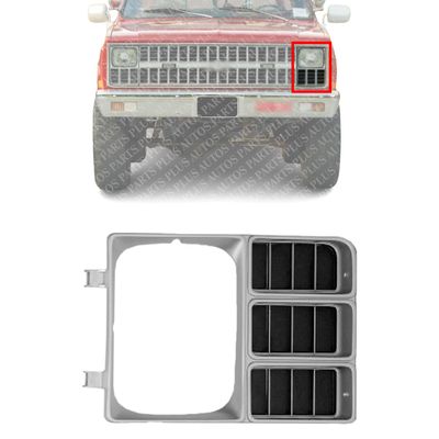 AUTOS PARTS PLUS Front Headlight Door Bezel With Signal Head Lamps Left Driver Side Direct Replacement Compatible With 1981-1982 Chevrolet/Suburban C-K Series GM2512105 14021351