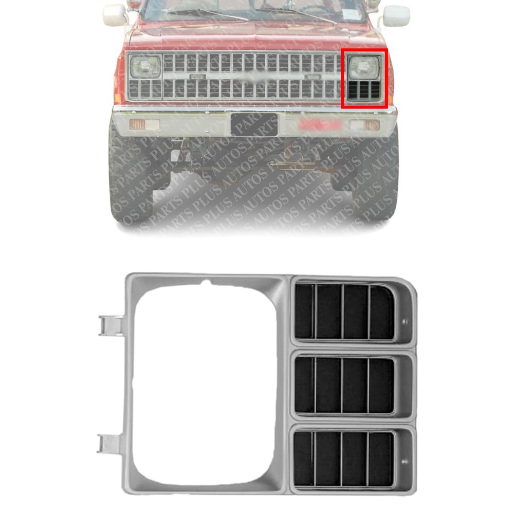 AUTOS PARTS PLUS Front Headlight Door Bezel With Signal Head Lamps Left Driver Side Direct Replacement Compatible With 1981-1982 Chevrolet/Suburban C-K Series GM2512105 14021351