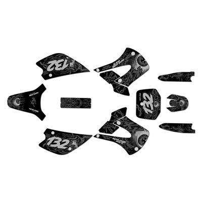 Kalair GFX Graphics Kit for Kawasaki KX 85 UFO Restyle (2001-2013) CORE Series Smoke 16 Mil - Dirt Bike Custom Racing Graphics Decals Stickers Kit, no-Plastics