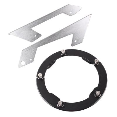 FSFY Motorbike Chain Bell Protector Guard + Transmission Belt Pulley Cover for Yamaha T-max TMAX 530 13-2015 Aluminum Black + Silver