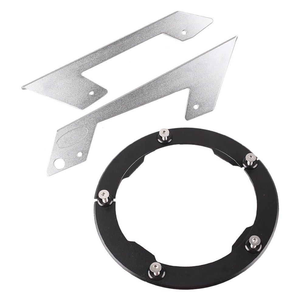 FSFY Motorbike Chain Bell Protector Guard + Transmission Belt Pulley Cover for Yamaha T-max TMAX 530 13-2015 Aluminum Black + Silver
