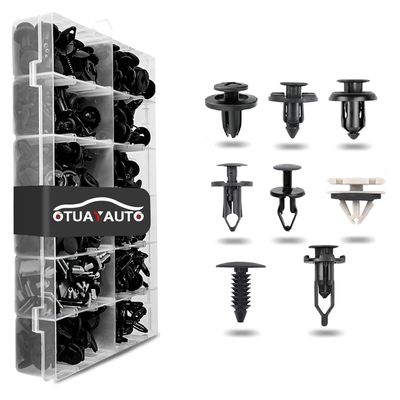 OTUAYAUTO Universal Plastic Fender Clips,260Pcs Push Fender Fastener Rivet Clips with 8 Size Car Body Retainer Clips, Bumper Clips, Plastic Push Rivets Compatible with Most Car