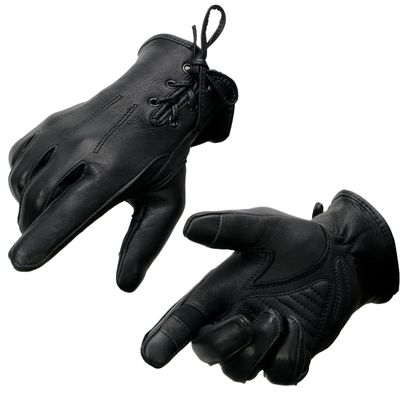 Milwaukee Leather Women's US Deerskin Leather Full Finger Driving Motorcycle Hand Gloves - MD