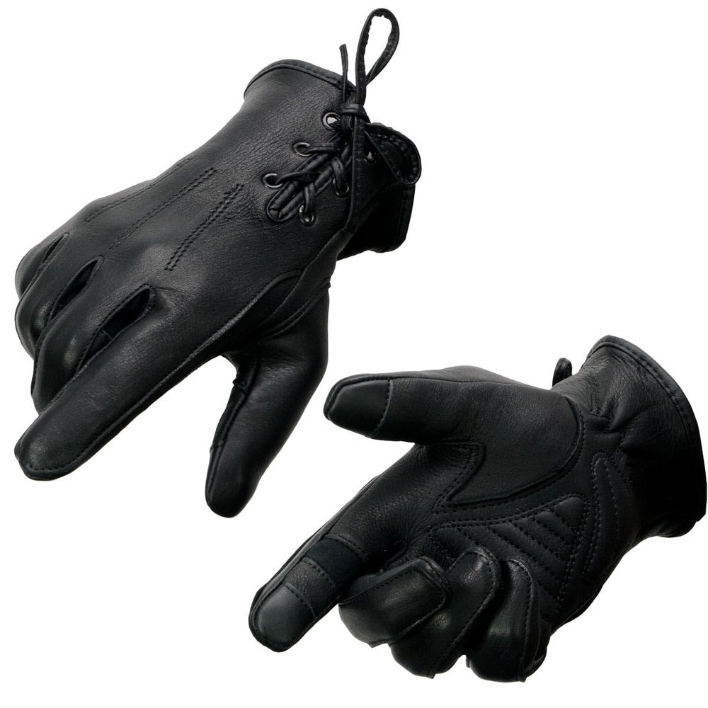 Milwaukee Leather Women's US Deerskin Leather Full Finger Driving Motorcycle Hand Gloves - MD