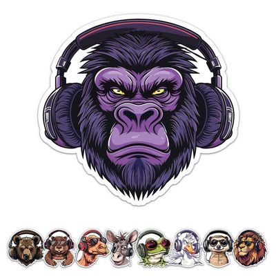 MotorCart Basics DJ Sticker - Waterproof Vinyl Decal for Car Bumper, Laptop, Water Bottle, Luggage, Wall, Window, Sticker Size - 3'' Longer Side, Gorilla