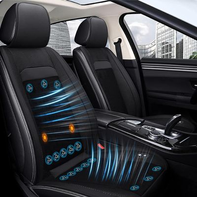Bnhcoe Summer Ventilate 16 Fans Cooling Car Seat Covers,12V Cooling Seat Cushion for car with Massage High Power Fast Cool,Suitable for Cars, SUVs (Black, 2PCS)