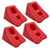 HOXWELL Wheel Chocks for Travel Trailers, 2 Pair Non Slip Red Wheel Wedge Stackable, Lightweight Wheel Stoppers for Cars Campers Trucks RVs, 8.1"6.1"4.5", 4 Packs, Red view 1