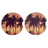 Summer Coconut Tree Car Coasters for Cup Holders, 2 Pack Palm Tree Cup Holders Universal Anti Slip Car Assecories Cup Mat with A Finger Notch for Women Wen view 2