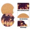 Summer Coconut Tree Car Coasters for Cup Holders, 2 Pack Palm Tree Cup Holders Universal Anti Slip Car Assecories Cup Mat with A Finger Notch for Women Wen view 3