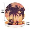 Summer Coconut Tree Car Coasters for Cup Holders, 2 Pack Palm Tree Cup Holders Universal Anti Slip Car Assecories Cup Mat with A Finger Notch for Women Wen view 4