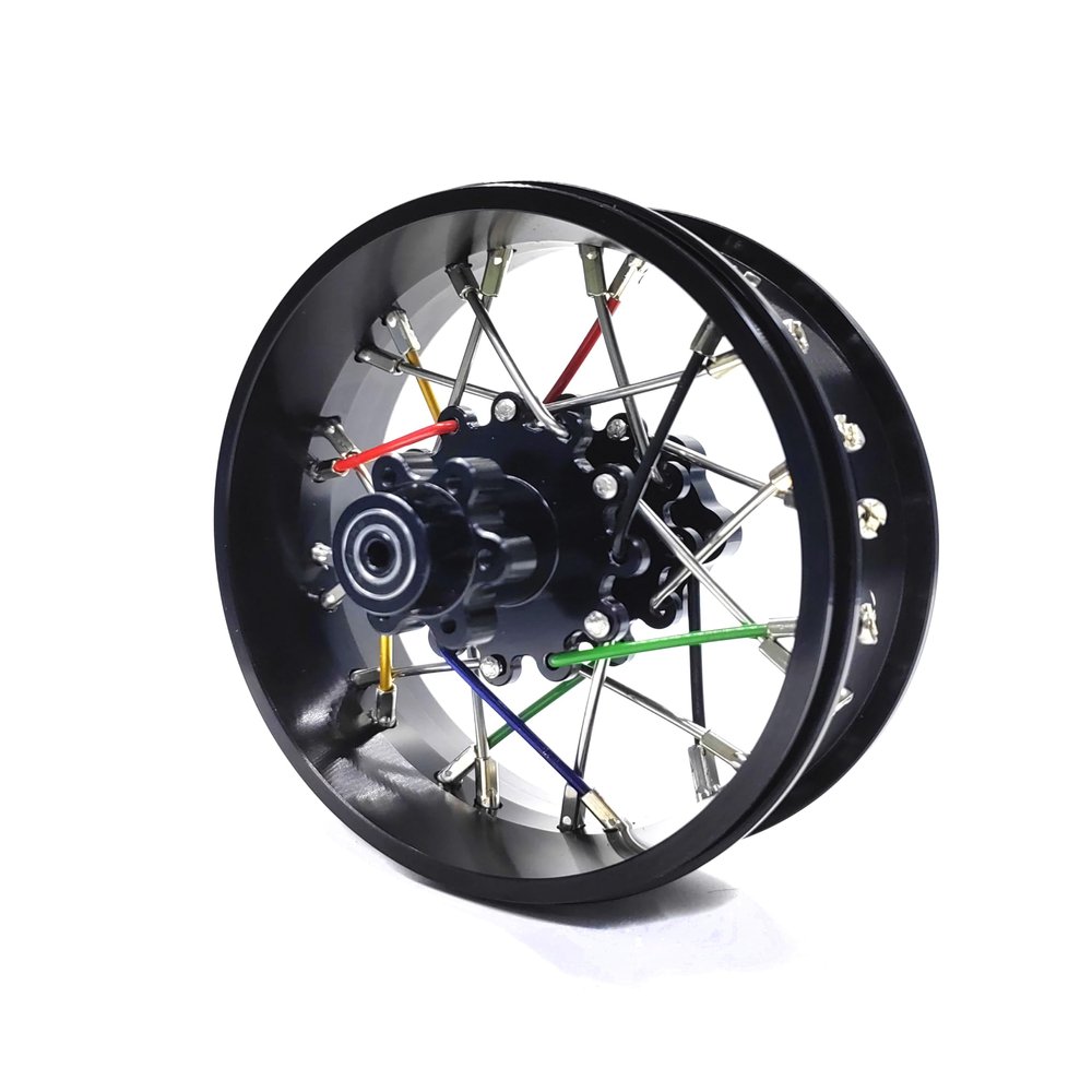 KEBEILEE CNC Aluminum Rear Wheel For LOSI Promoto MX motorcycle 1:4 (black)