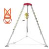 Aluminum Rescue Tripod, Confined Space Tripod with 2600LBS Winch & seat Belt, Rescue Tripod for Sewer Wellhead, Easy to Assemble view 1