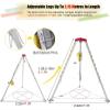 Aluminum Rescue Tripod, Confined Space Tripod with 2600LBS Winch & seat Belt, Rescue Tripod for Sewer Wellhead, Easy to Assemble view 2