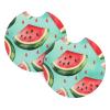 Summer Watermelon Fruit Painted Car Coasters for Cup Holders, 2 Pack Cup Holders Universal Anti Slip Car Assecories Cup Mat with A Finger Notch for Women Wen 2.7in view 1