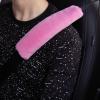 Wogomz 2 Pack Car Seatbelt Covers Shoulder Pad, Soft Faux Sheepskin Seat Belt Shoulder Cover for a Comfortable Driving, Seat Belt Shoulder Strap Covers Helps Protect Your Neck and Shoulder (Pink) view 1