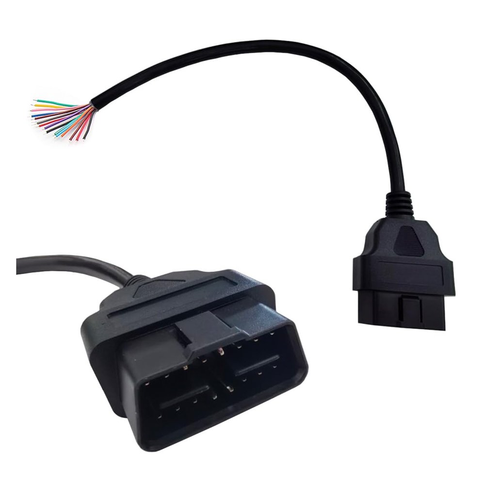 LAINLOY 16 Pins J1962 OBD OBD-II Male Connector to Open Plug Wire, 30cm/12 DIY Mobley USB Adapter, OBD Diagnostic Extension Replacement Cable OBDII Pigtail for Vehicle DIY