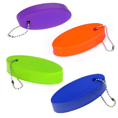 Floating Keychain, 4 Pack Waterproof Vinyl Foam Floating Key Chains Bright Color Oval Float Key Rings Pendant for Boating,Fishing, Surfing, Sailing, Kayak, Outdoor Water Sport Supplies (4 Colors)