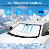 Suetlcoity Car Windshield Sunshade Compatible with Corvette C8 2020-2024 Reflective Polyester Blocks Heat and Sun.Foldable Sun Shield That Keeps Your Vehicle Cool (Medium 56.3 x 30.9in) view 2