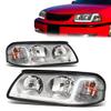 D SOLUTIONS Pair of LED DRL Light Bar Headlight Assembly Compatible with Chevy Impala 2000-2005 (Chrome Housing Clear Lens Clear Corner) view 1