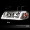D SOLUTIONS Pair of LED DRL Light Bar Headlight Assembly Compatible with Chevy Impala 2000-2005 (Chrome Housing Clear Lens Clear Corner) view 2