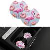 Flamingo and Donuts Car Cup Holder Coasters 2 Pcs Car Coaster Anti Slip Car Cup Pad Universal Car Interior Cup Holder Pads Rubber Car Cup Mat with A Finger Notch view 2