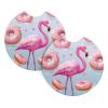 Flamingo and Donuts Car Cup Holder Coasters 2 Pcs Car Coaster Anti Slip Car Cup Pad Universal Car Interior Cup Holder Pads Rubber Car Cup Mat with A Finger Notch view 3