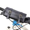 NUOYAQI Motorcycle Bag PU Leather Tool Roll Motor Side Luggage Travel Tool Tail Bag With 2 Mounting Straps Handlebar Bag Waterproof Bicycle Front Bag Bicycle Motorcycle Tail Bag With, Brown view 3