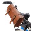 NUOYAQI Motorcycle Bag PU Leather Tool Roll Motor Side Luggage Travel Tool Tail Bag With 2 Mounting Straps Handlebar Bag Waterproof Bicycle Front Bag Bicycle Motorcycle Tail Bag With, Brown view 4
