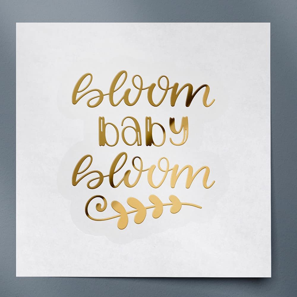 Decal Stickers of Bloom (Metallic Gold) (Set of 2) Luxury Weatherproof Vinyl Decal Stickers for Laptop Desktop Smartphone Car Dirt Bike Wall Room Mason Jar Bathtub Door - BICVER1c71212GOW19Y24