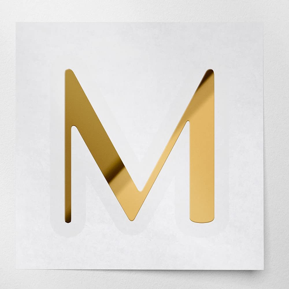 Decal Stickers of Parisish Letter M (Metallic Gold) (Set of 2) Premium Waterproof Vinyl Decal Stickers for Laptop Smartphone Car Dirt Bike Wall Room Mason Jar Bathtub - BICVER1e18711GOW19Y24