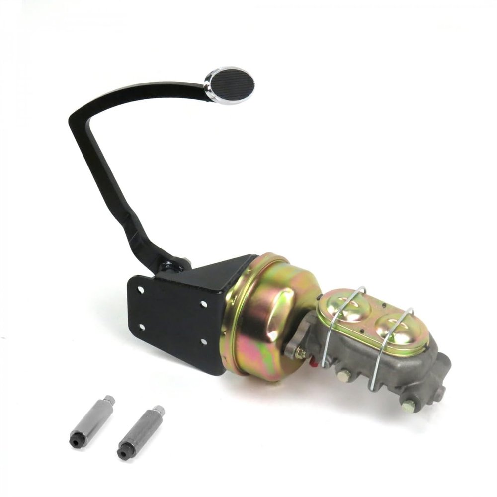 212 Main 7 in. Disk & Disk Oval Single Brake Pedal Kit for 1932 Ford Model B Chrome - Small