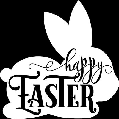 Decal Stickers of Happy Easter Bunny (White) (Set of 2) Premium Waterproof Vinyl Decal Stickers for Laptop Phone Accessory Helmet Car Window Mug Tuber Cup Door Wall - BICVER1f41862WHW19Y24