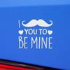 Decal Stickers of I Mustache You to Be Mine (White) (Set of 2) Premium Waterproof Vinyl Decal Stickers for Laptop Phone Accessory Helmet Car Window Mug Tuber Cup Door - BICVER1c83242WHW19Y24 view 3