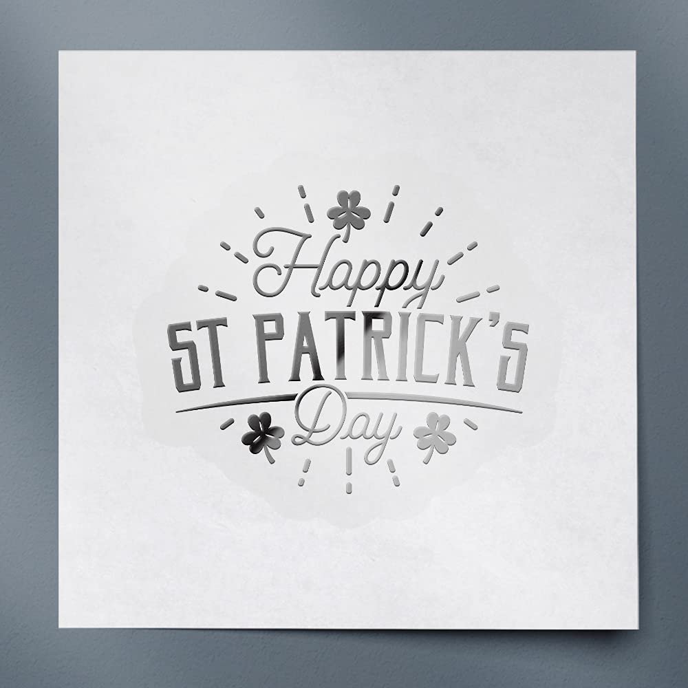 Decal Stickers of Happy St Patrick S Day (Metallic Silver) (Set of 2) Premium Waterproof Vinyl Decal Stickers for Laptop Phone Accessory Helmet Car Window Mug Tuber Cup - BICVER1c34942SIW19Y24