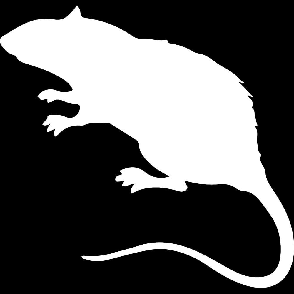 Decal Stickers of Rat Silhouette (White) (Set of 2) Premium Waterproof Vinyl Decal Stickers for Laptop Phone Accessory Helmet Car Window Mug Tuber Cup Door Wall - BICVER1761652WHW19Y24
