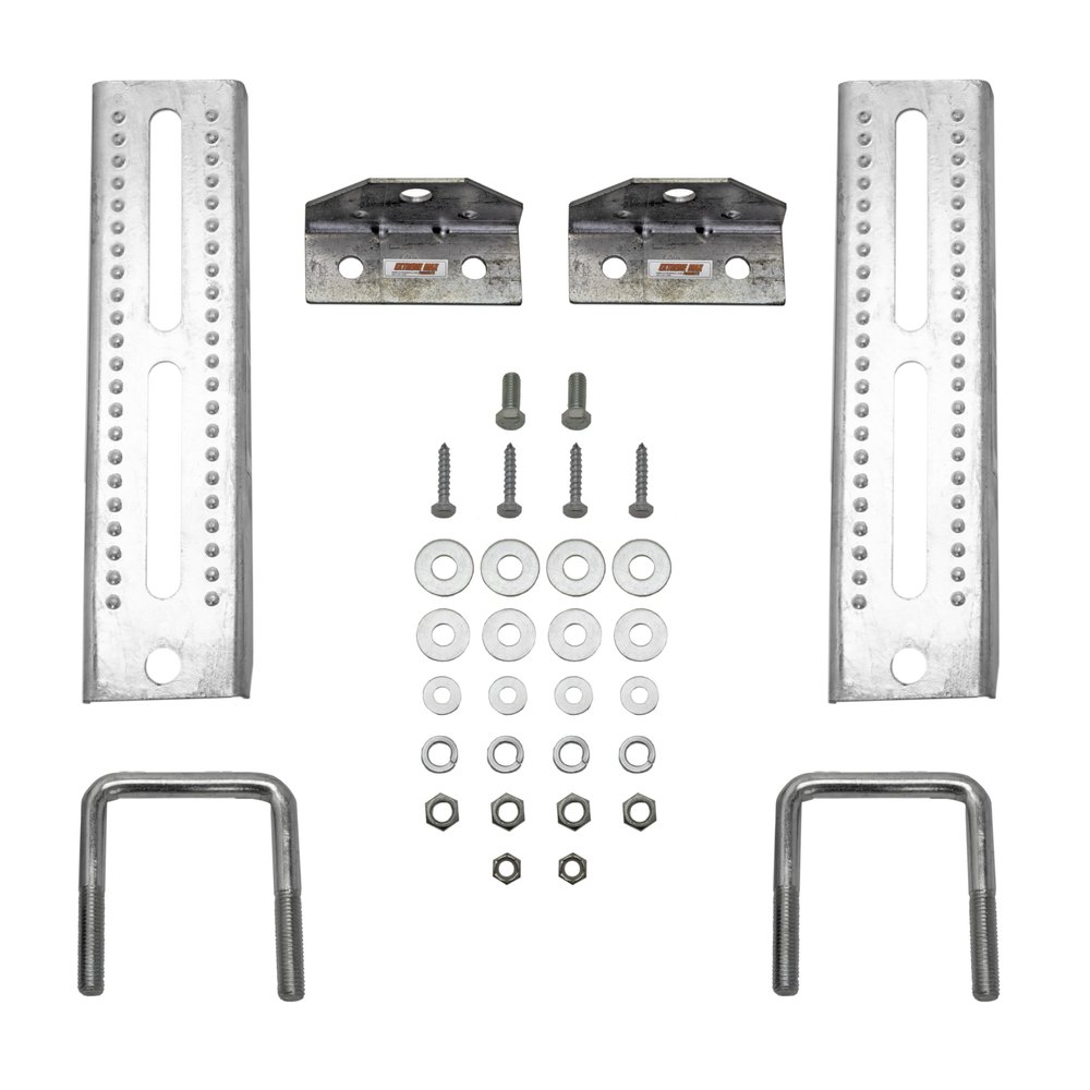Extreme Max 3006.7038 10" Galvanized Swivel-Top Bunk Bracket with Hardware for 2" x 3" Trailer - 2-Pack