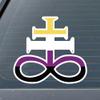Dark Spark Decals Non-Binary Leviathan Cross LGBTQIA+ Flag 4 inch Black Indoor Outdoor Vinyl Decal view 3
