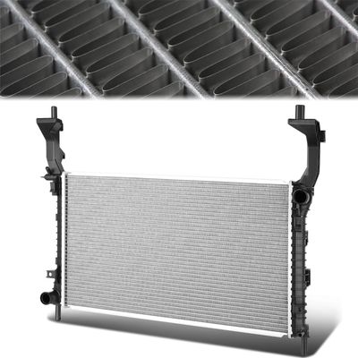CAAP DRIVEN 13707 Radiator Compatible with Ford Mustang 2.3L Turbo 15-19 Aluminum Core Factory Style Replacement FR3Z8005A FR3Z8005B FR3Z8005H FO3010332 CU13707 DPI13707 CAAP-RAOEM-13707