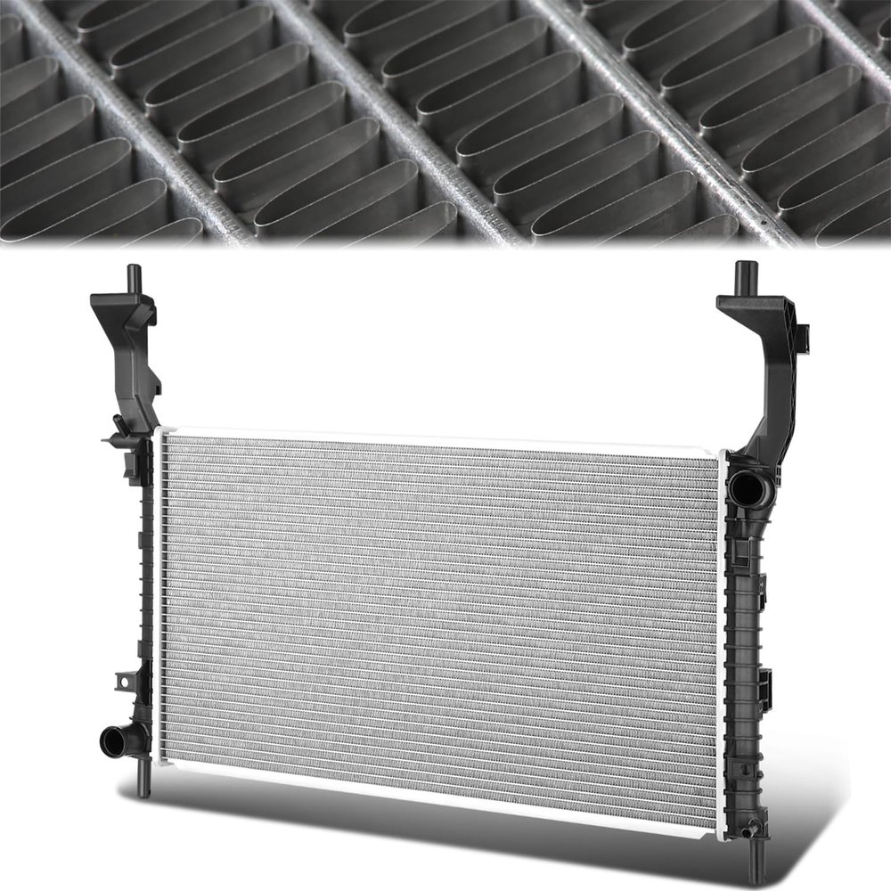 CAAP DRIVEN 13707 Radiator Compatible with Ford Mustang 2.3L Turbo 15-19 Aluminum Core Factory Style Replacement FR3Z8005A FR3Z8005B FR3Z8005H FO3010332 CU13707 DPI13707 CAAP-RAOEM-13707