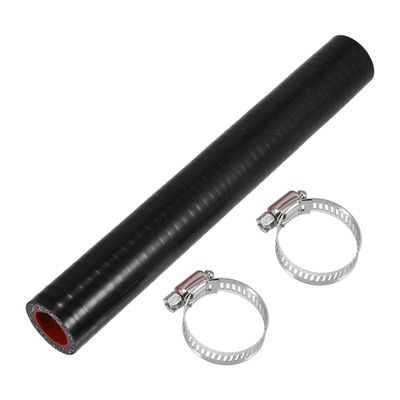 X AUTOHAUX Straight Coupler Silicone Hose 18mm 0.71" ID 7.87" Length 0 Universal Car Silicone Hose Coolant Hose 4-Ply 5mm Thickness Air Intake/Turbo/Intercooler Piping Tube Black Red 1 Set