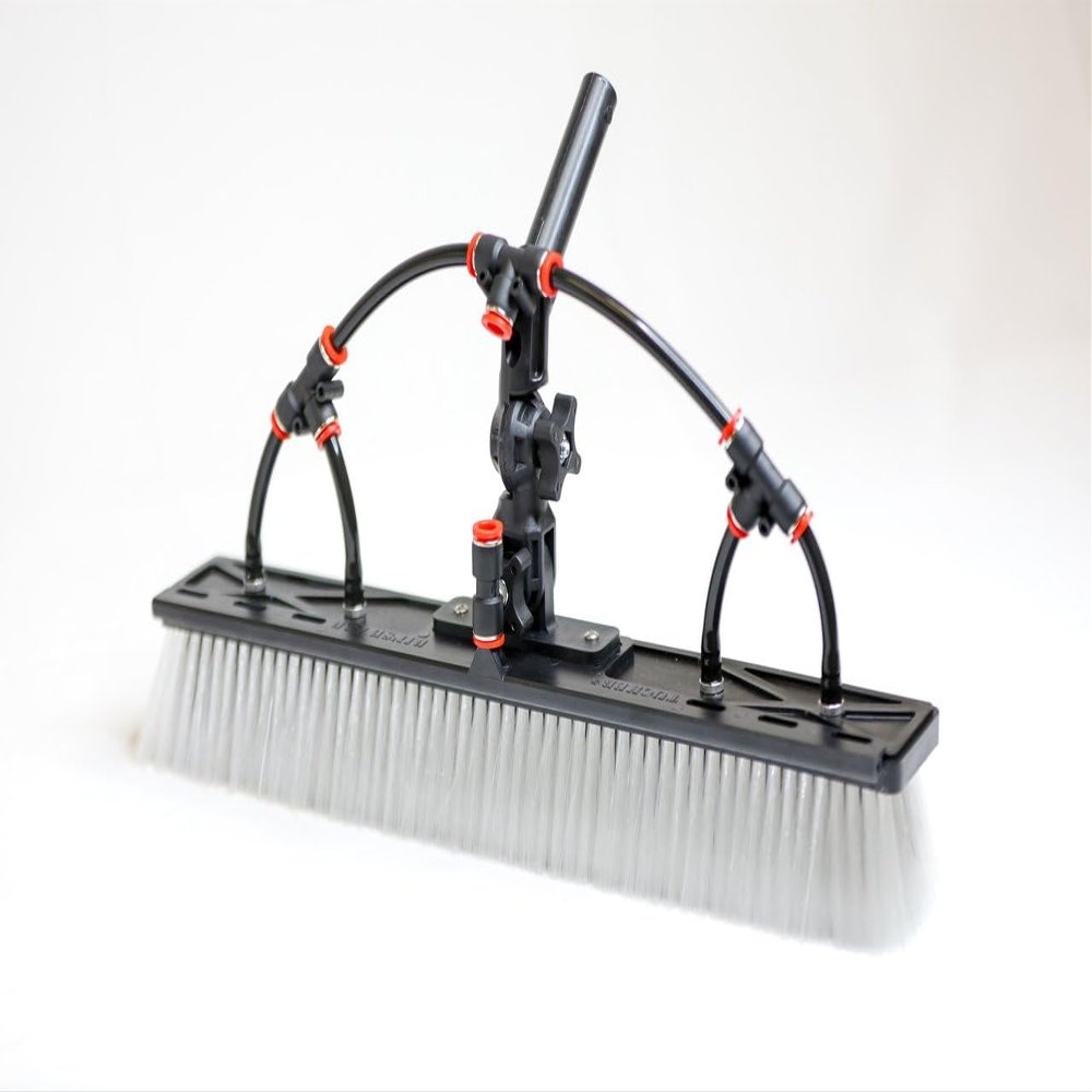Tucker Alpha Boar and Nylon Bristle Hybrid Brush - 4 Pencil Jets, Rinse Bar, and Swivel Neck | Water Fed Brush (Standard)