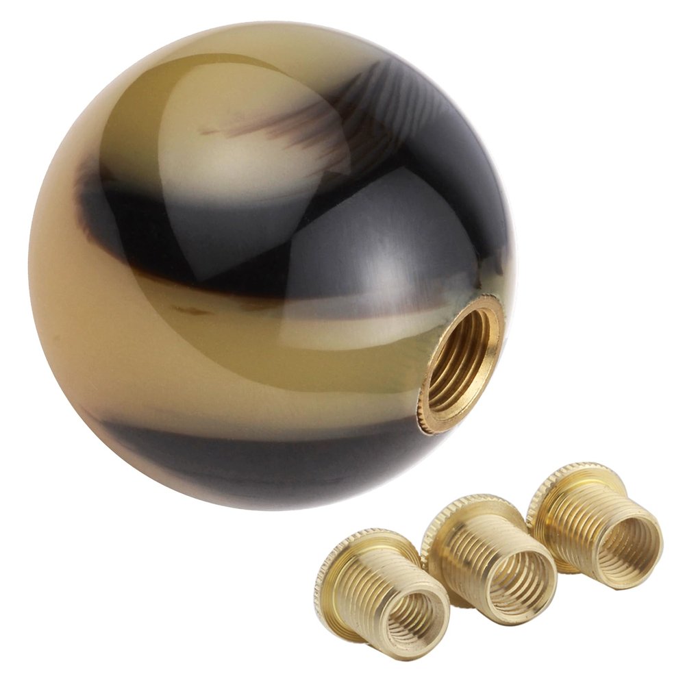 Padaodao Resin Gear Knob Round Lever Stick Shifter Car Shift Handle for Most Manual Transmissions Vehicle SUV Trucks, Brown Black Gradient