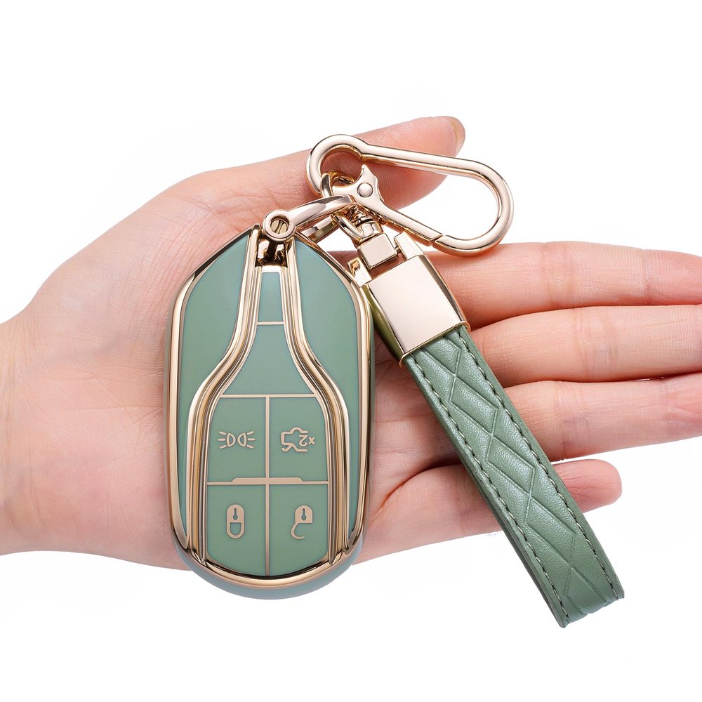 JUIMWDY Key Fob Cover for Maserati,Soft TPU Key Case Shell Compatible with 2013-up Maserati Quattroporte, Ghibli, 2017-up Levante Remote Smart Key Protector
