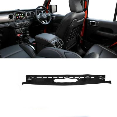 Mikalin - Car Dashboard Cover Anti-Scratch Dash Cover Interior Dash Covers - for Jeep Wrangler JL 2018 2019 2020 2021 2022 2023 2024, Black Rhd