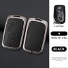 SANRILY Metal & Leather 4 Button Key Fob Cover Compatible with Lexus GX460 RX350 ES350 IS250 GX460 LX570 IS350 GS430 GS300 GS450h is-C is-F Fit for BYD Yuan S7 Keyless Key Case with Keychain Black view 3