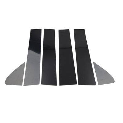 SIKUAI 6pcs Door Window Pillar Post Trim Cover Decal PC Plastic Glossy Black Car For Chevrolet Silverado 1500 2019-2024 2500/3500 2020-2024