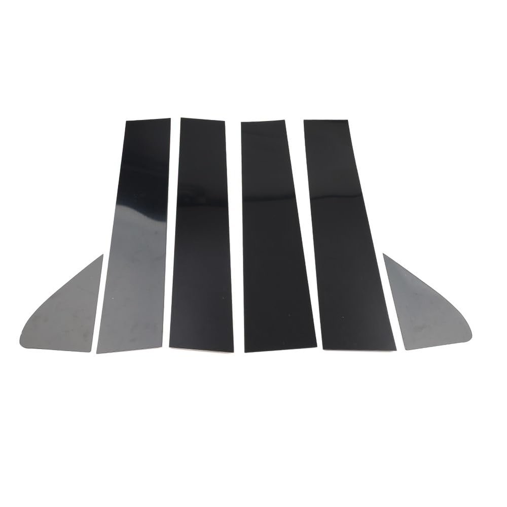 SIKUAI 6pcs Door Window Pillar Post Trim Cover Decal PC Plastic Glossy Black Car For Chevrolet Silverado 1500 2019-2024 2500/3500 2020-2024